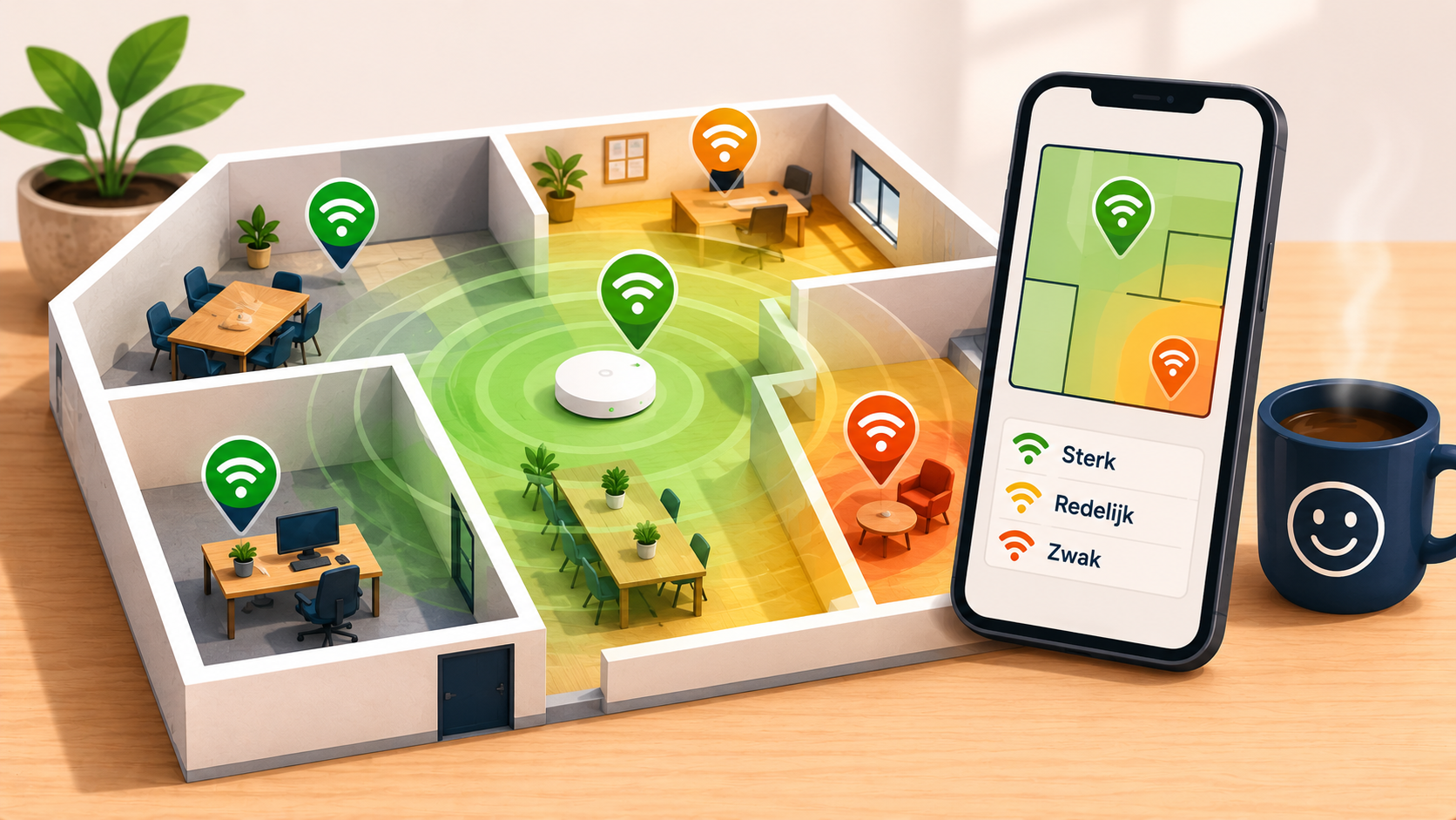 WiFi-dekking meten voor kleine bedrijven